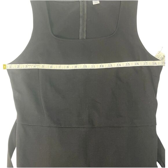 Old Navy Black Sheath Dress L Below Knee Sleeveless Cotton Tie Back NWT - Picture 4 of 14